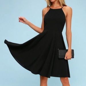 Lulus Irresistible Charm Black Midi Dress